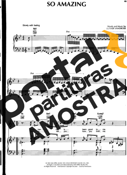Luther Vandross  partitura para Piano