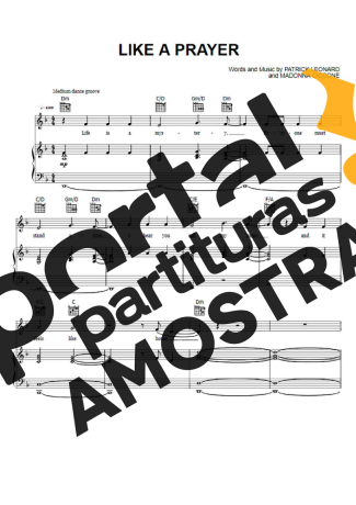 Madonna  partitura para Piano