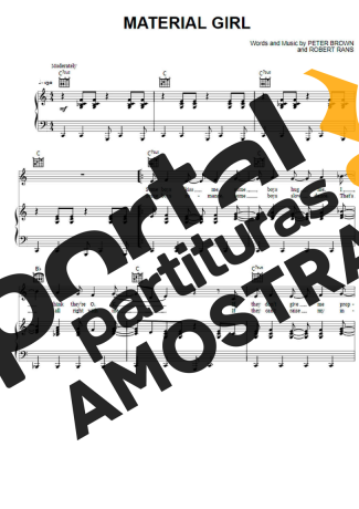 Madonna Material Girl partitura para Piano