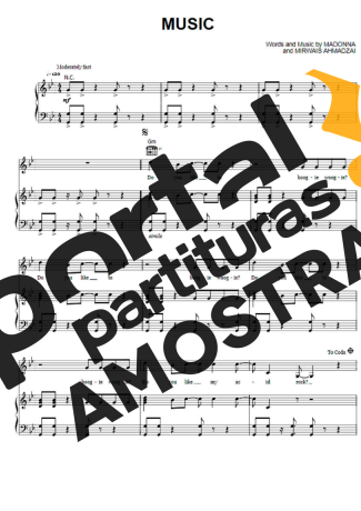 Madonna Music partitura para Piano