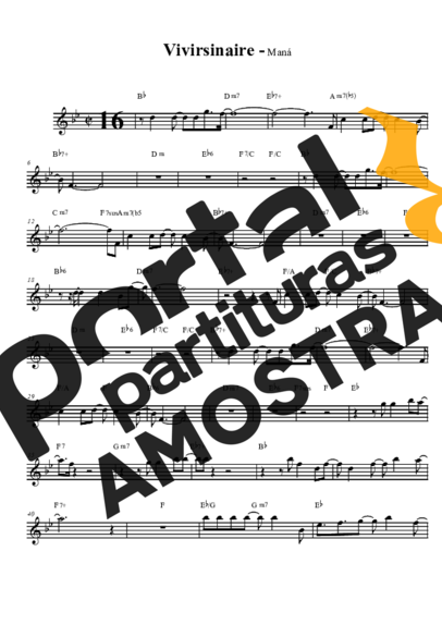 Maná  partitura para Saxofone Tenor Soprano (Bb)