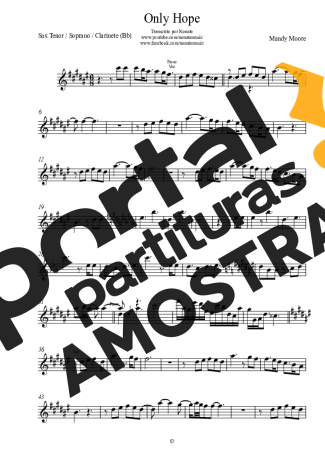 Mandy Moore  partitura para Clarinete (Bb)