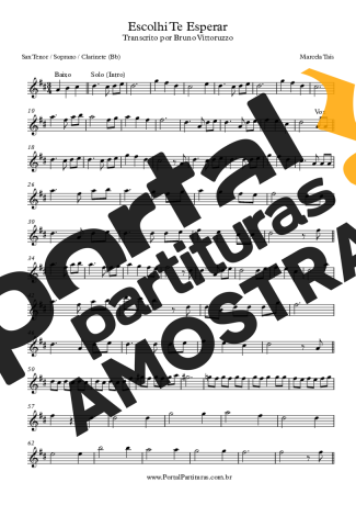 Marcela Taís  partitura para Clarinete (Bb)
