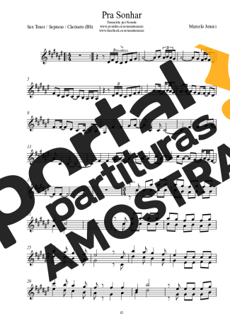 Marcelo Jeneci Pra Sonhar partitura para Clarinete (Bb)