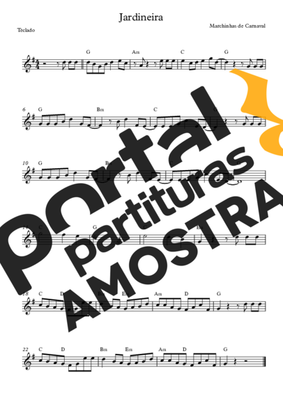 Marchinhas de Carnaval Jardineira partitura para Teclado