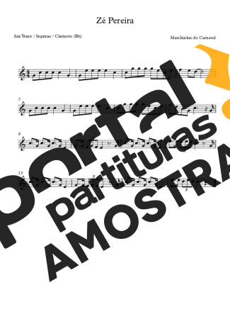 Marchinhas de Carnaval Zé Pereira partitura para Clarinete (Bb)