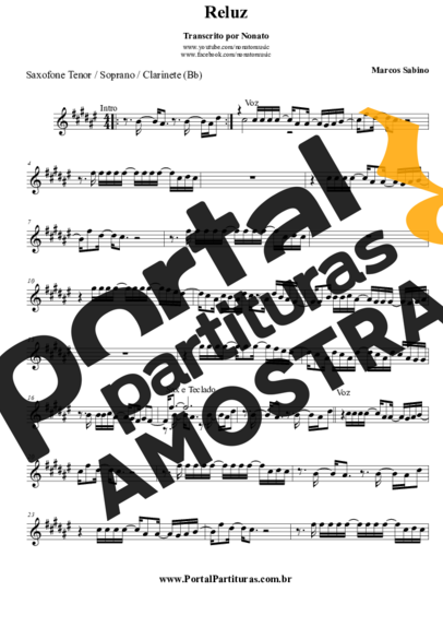 Marcos Sabino Reluz partitura para Saxofone Tenor Soprano (Bb)