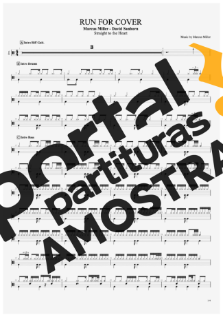 Marcus Miller and David Sanborn Run For Cover partitura para Bateria