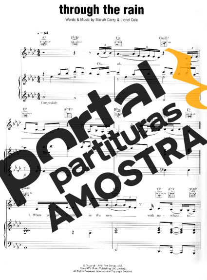 Mariah Carey Through The Rain partitura para Piano