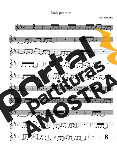 Marina Lima  partitura para Saxofone Tenor Soprano Clarinete (Bb)