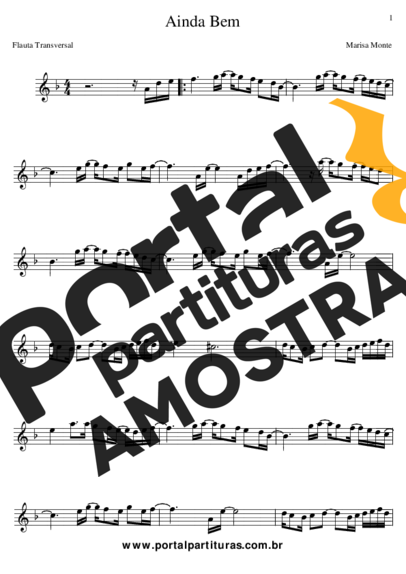 Marisa Monte  partitura para Flauta Transversal