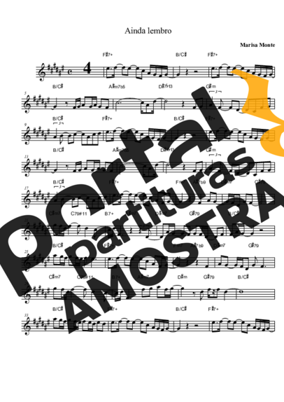 Marisa Monte  partitura para Saxofone Alto (Eb)