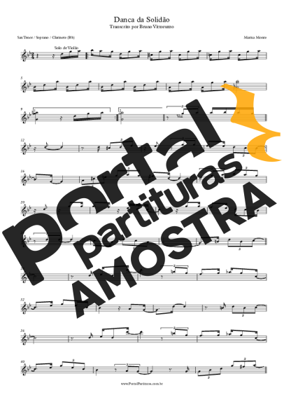 Marisa Monte  partitura para Saxofone Tenor Soprano (Bb)