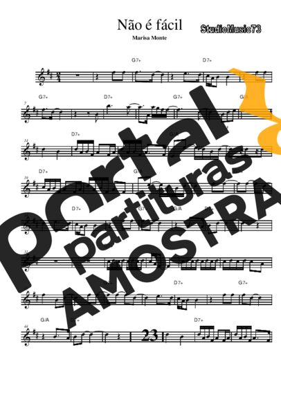 Marisa Monte Não é Fácil partitura para Saxofone Alto (Eb)