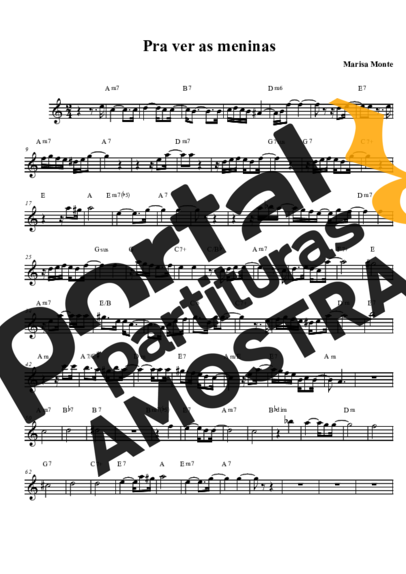 Marisa Monte Pra Ver As Meninas partitura para Saxofone Tenor Soprano (Bb)