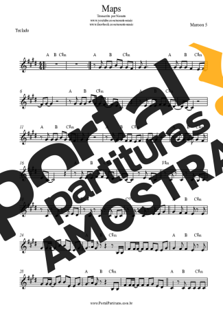 Maroon 5 Maps partitura para Teclado