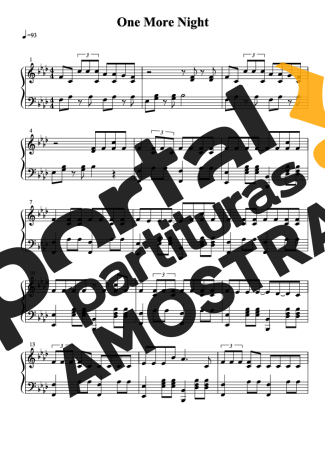 Maroon 5 One More Night partitura para Piano