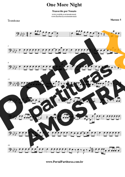 Maroon 5 One More Night partitura para Trombone