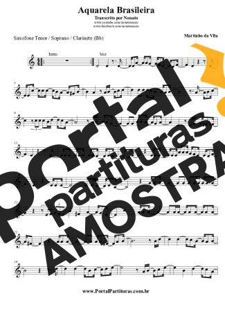 Martinho da Vila Aquarela Brasileira partitura para Clarinete (Bb)