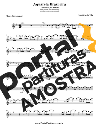 Martinho da Vila Aquarela Brasileira partitura para Flauta Transversal