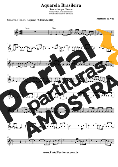 Martinho da Vila Aquarela Brasileira partitura para Saxofone Tenor Soprano (Bb)