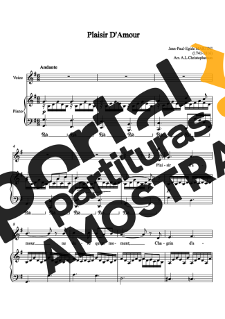 Martini Plaisir D´ Amour partitura para Piano