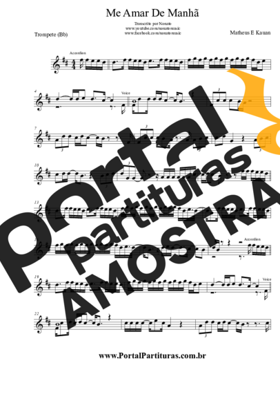 Matheus & Kauan Me Amar Amanhã partitura para Trompete