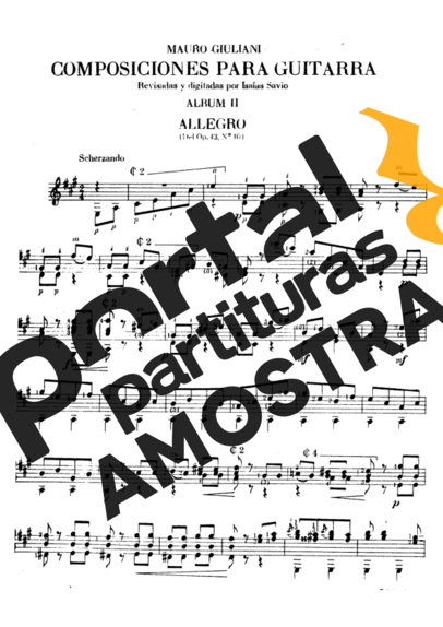 Mauro Giuliani  partitura para Violão