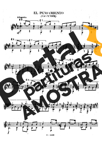 Mauro Giuliani El Pensamiento partitura para Violão