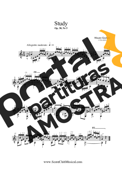 Mauro Giuliani  partitura para Violão