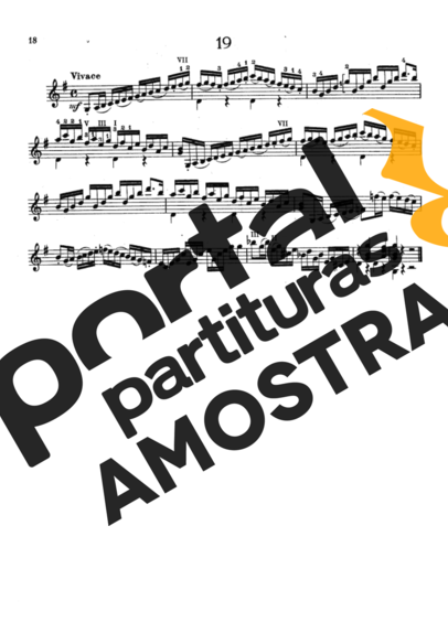 Mauro Giuliani Estudos Op 100 Nr 19 partitura para Violão