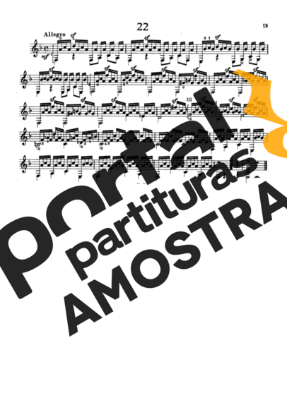 Mauro Giuliani Estudos Op 100 Nr 22 partitura para Violão
