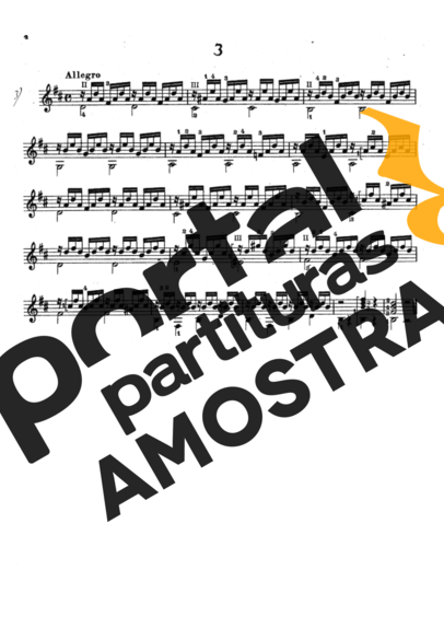 Mauro Giuliani Estudos Op 100 Nr 3 partitura para Violão
