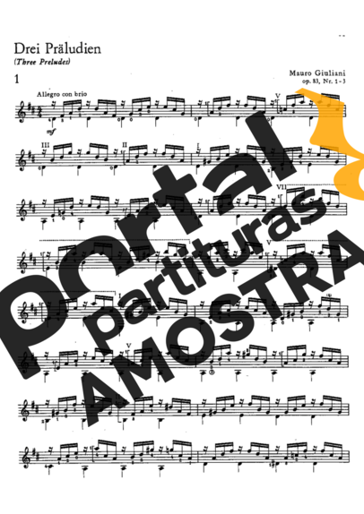 Mauro Giuliani Preludio Op 83 Nr 1 partitura para Violão