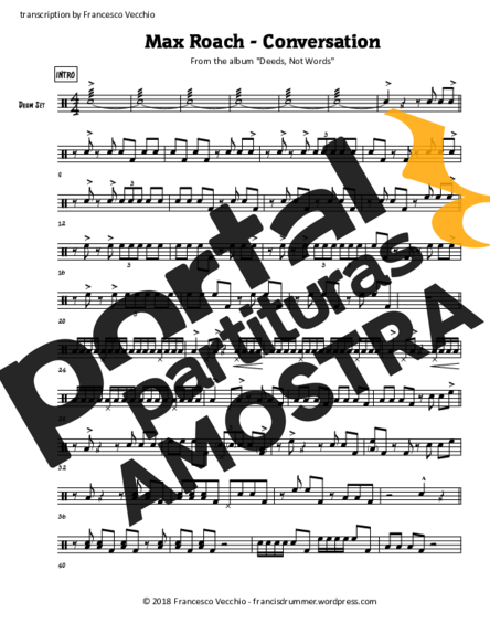 Max Roach Conversation partitura para Bateria