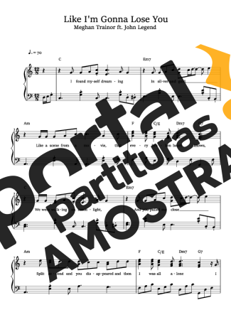 Meghan Trainor Like I’m Gonna Lose You partitura para Piano