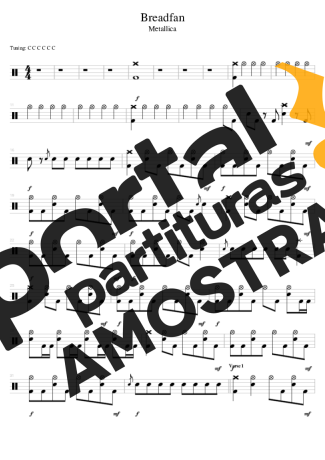 Metallica Breadfan partitura para Bateria
