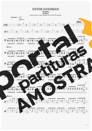 Metallica  partitura para Bateria