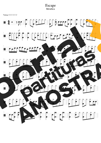 Metallica Escape partitura para Bateria
