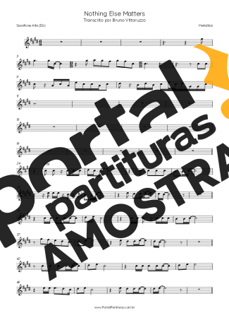 Metallica Nothing Else Matters partitura para Saxofone Alto (Eb)