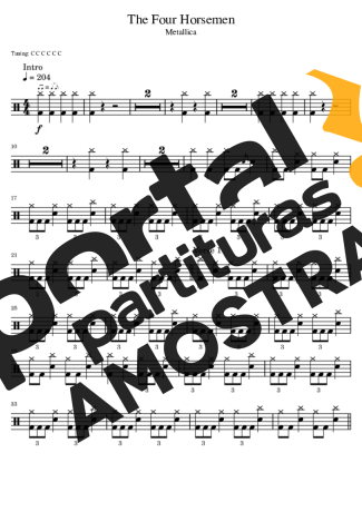 Metallica  partitura para Bateria