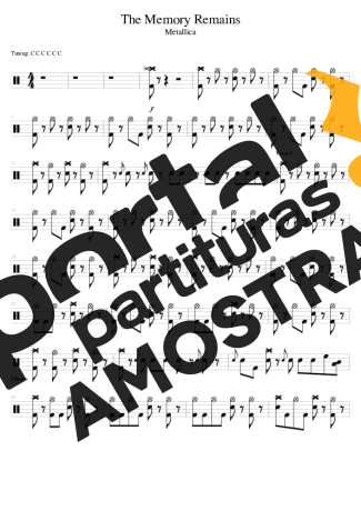 Metallica The Memory Remains partitura para Bateria