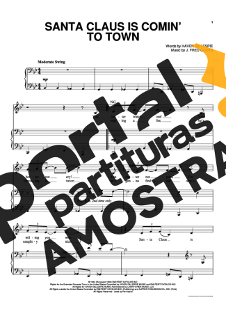 Michael Bublé Santa Claus Is Comin To Town partitura para Piano