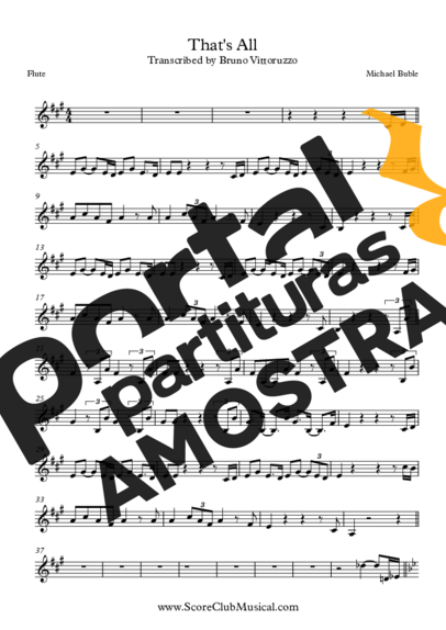 Michael Bublé That´s All partitura para Flauta Transversal