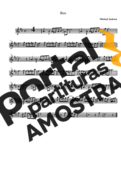 Michael Jackson Ben partitura para Saxofone Alto (Eb)
