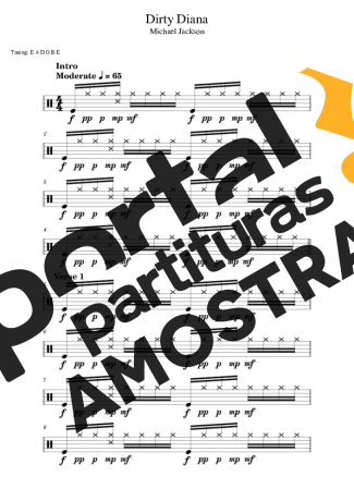 Michael Jackson Dirty Diana partitura para Bateria