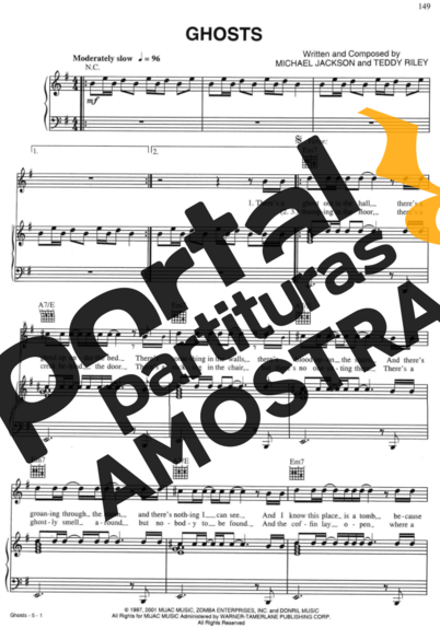 Michael Jackson Ghosts partitura para Piano