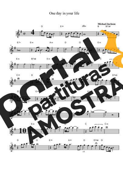Michael Jackson One Day in Your Life partitura para Saxofone Tenor Soprano (Bb)