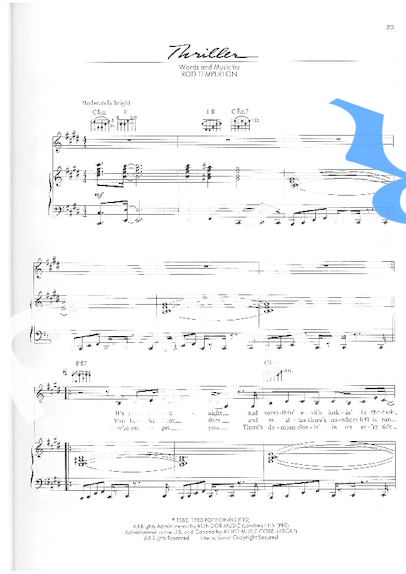 Michael Jackson Thriller partitura para Piano