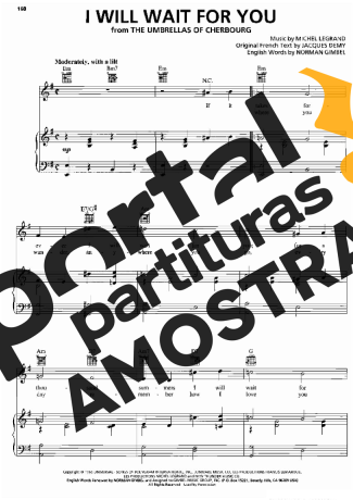 Michel Legrand I Will Wait For You partitura para Piano